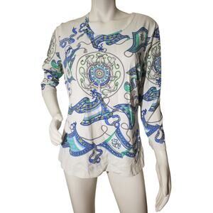 J.McLaughlin Tunic Top – Ivory Blue – Size XL